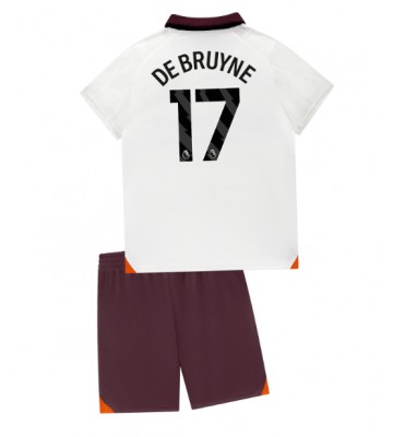 Manchester City Kevin De Bruyne #17 Bortedraktsett Barn 2023-24 Kortermet (+ Korte bukser)